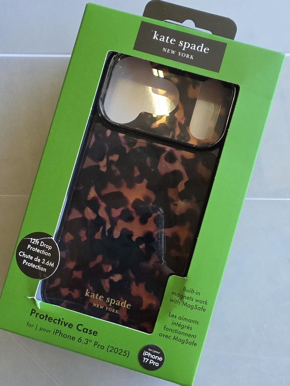 kate spade New York Tortoiseshell iPhone 17 Pro Case - Brown & Black